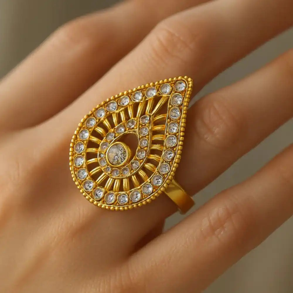 Majestic Teardrop Statement Ring