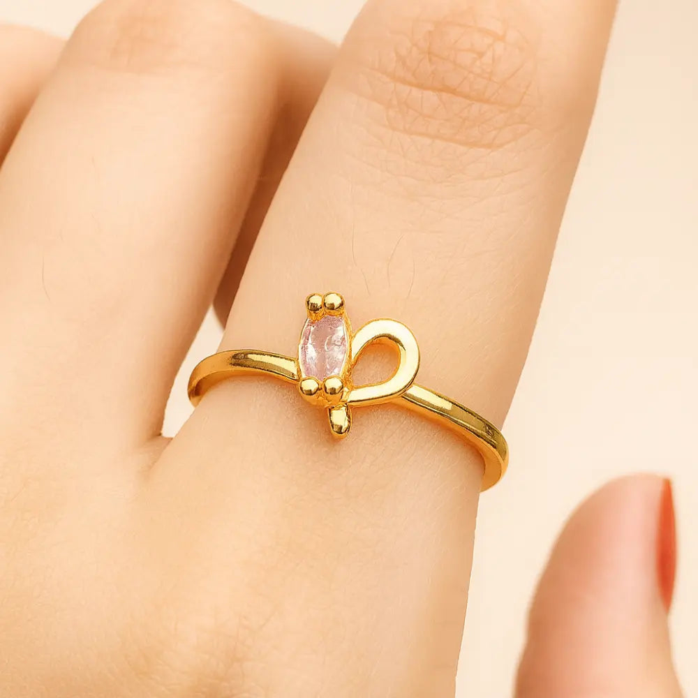 Golden Whisper Marquise Ring