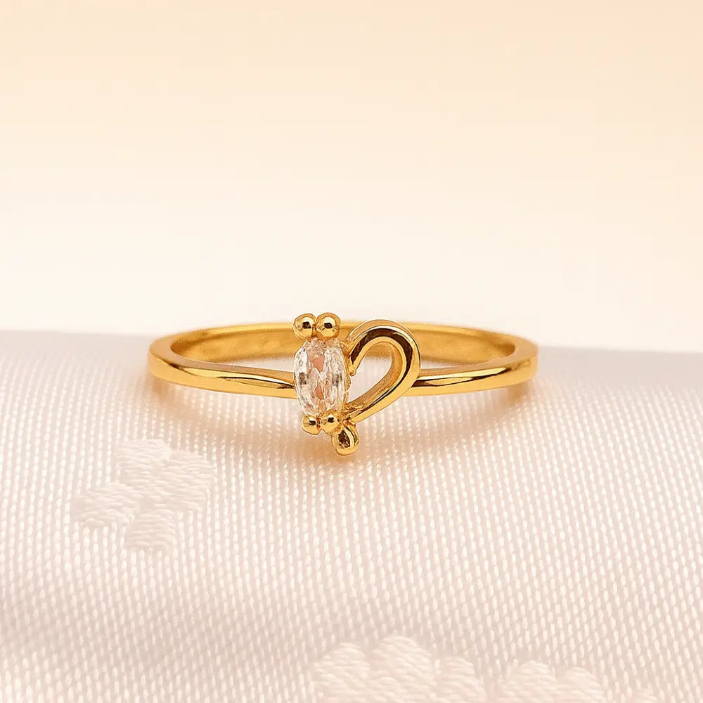 Golden Whisper Marquise Ring