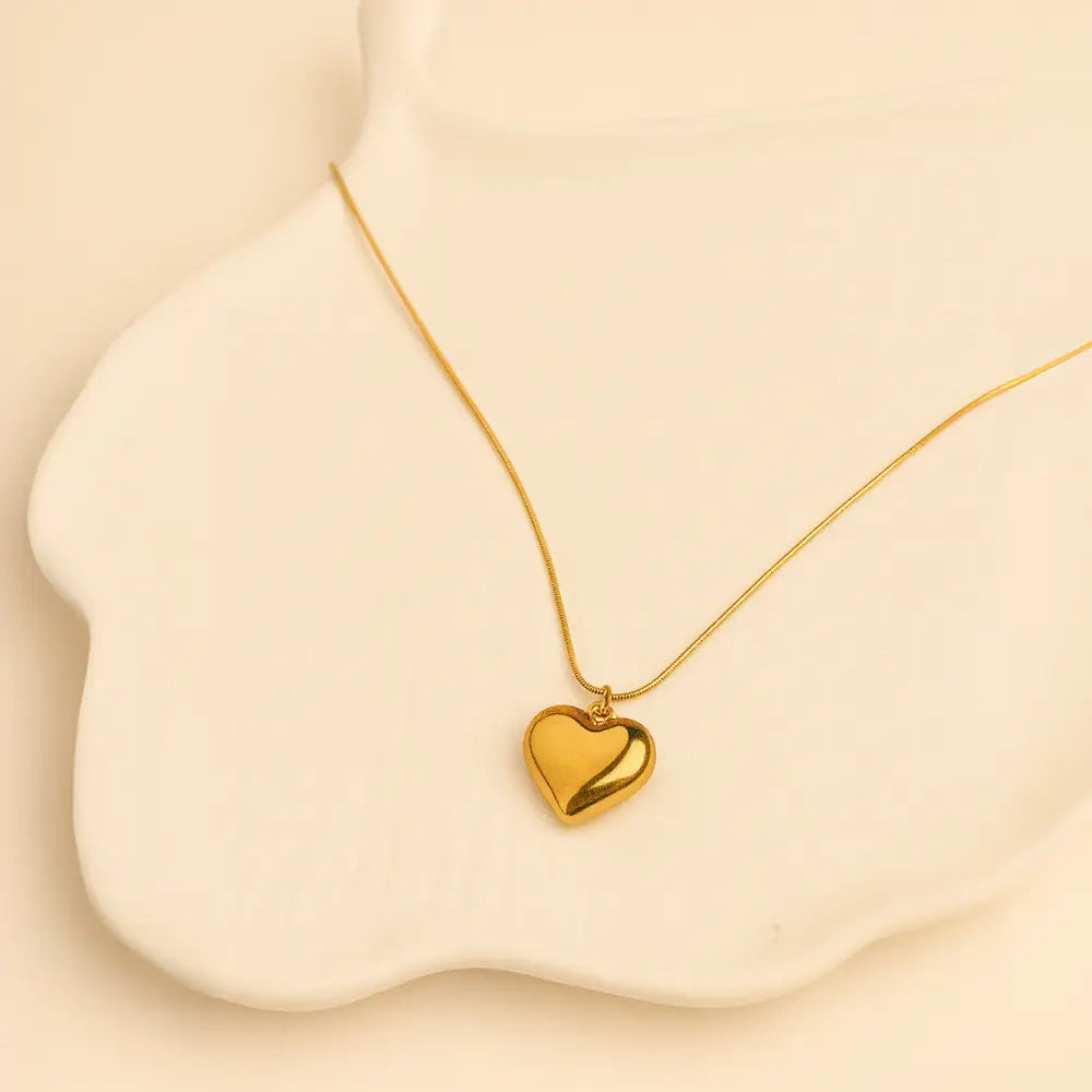 Golden Heart Charm Necklace