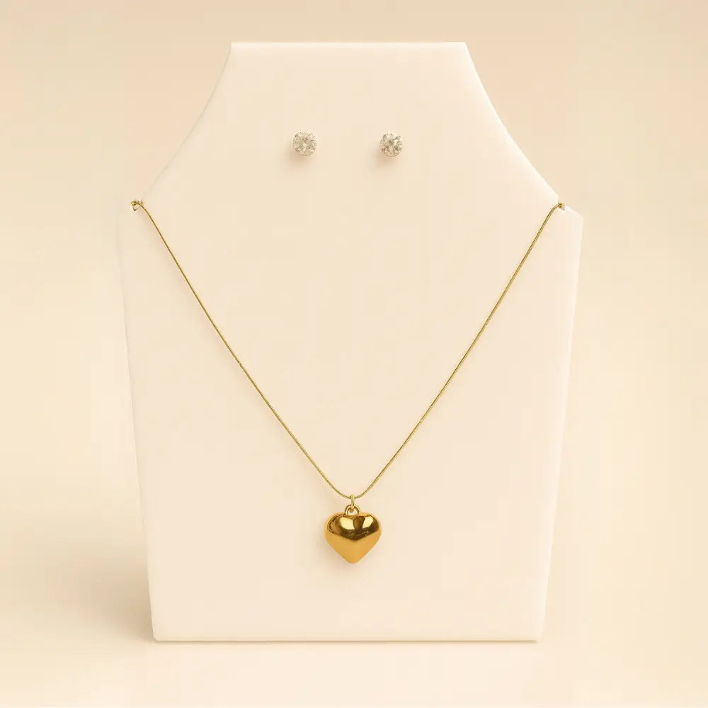 Golden Heart Charm Necklace