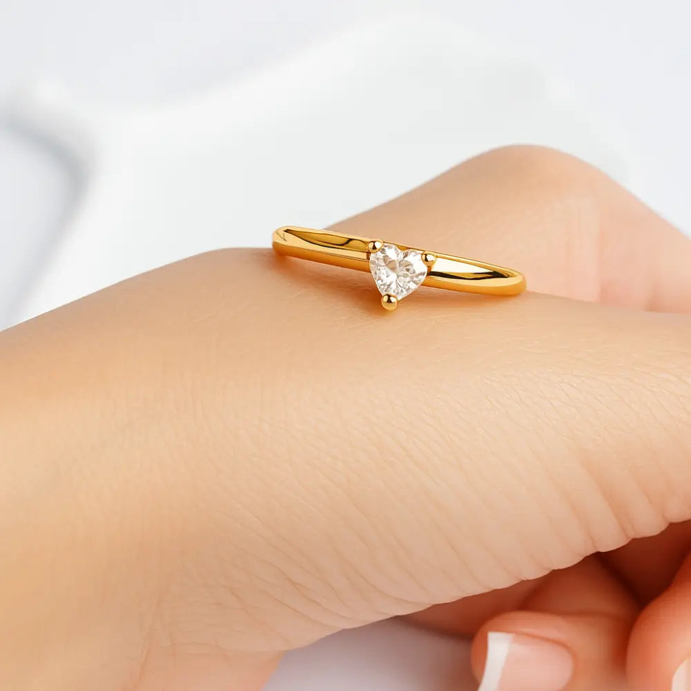 Golden Heartstone Ring