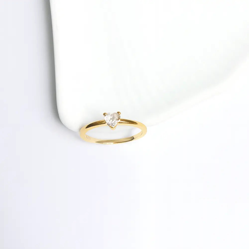 Golden Heartstone Ring