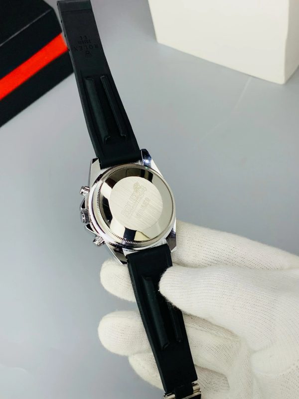 Rolex Oyster Perpetual Luxury Watch – Steel Dial & Rubber Strap (No Box)