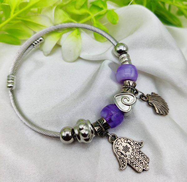 Hamsa Hand Charm Adjustable Bracelet for Women