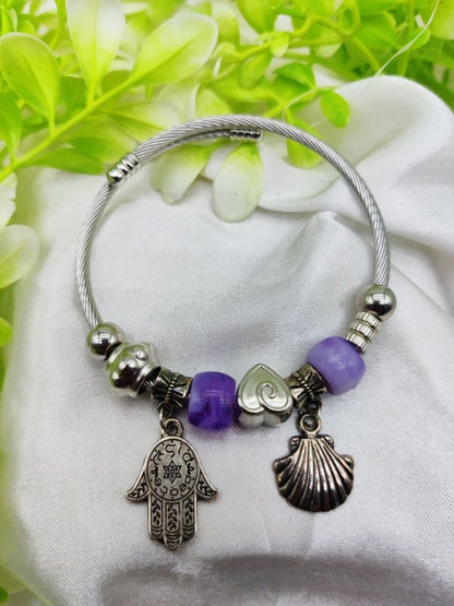 Hamsa Hand Charm Adjustable Bracelet for Women