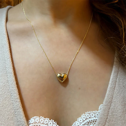 Heart Pendant Necklace for Women – Stainless Steel, Elegant Gift