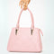 Pink Dome Handbag with Geometric Stitching
