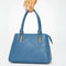 Blue Dome Handbag with Geometric Stitching