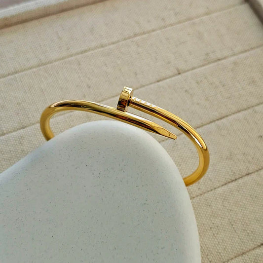 Adjustable Stainless Steel Nail Kara Bracelet for Women