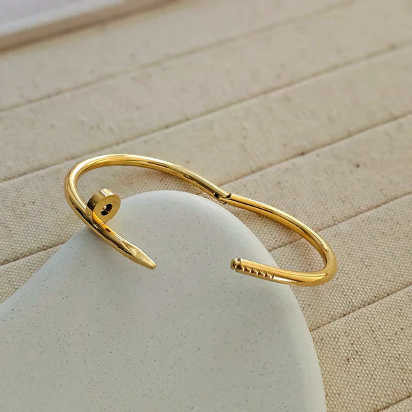 Adjustable Stainless Steel Nail Kara Bracelet for Women
