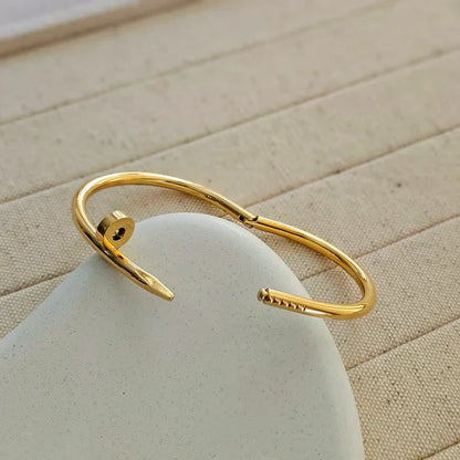 Adjustable Stainless Steel Nail Kara Bracelet for Women