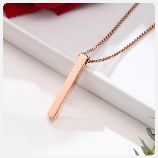 Unisex Silver & Black Bar Pendant Necklace Pack