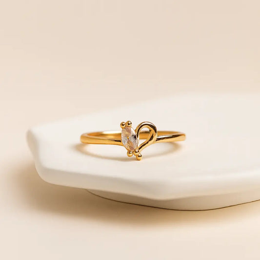 Golden Whisper Marquise Ring