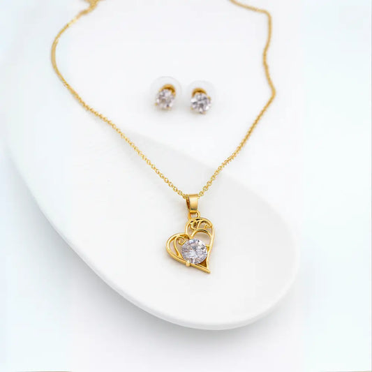 Sparkling Heart Embrace Necklace