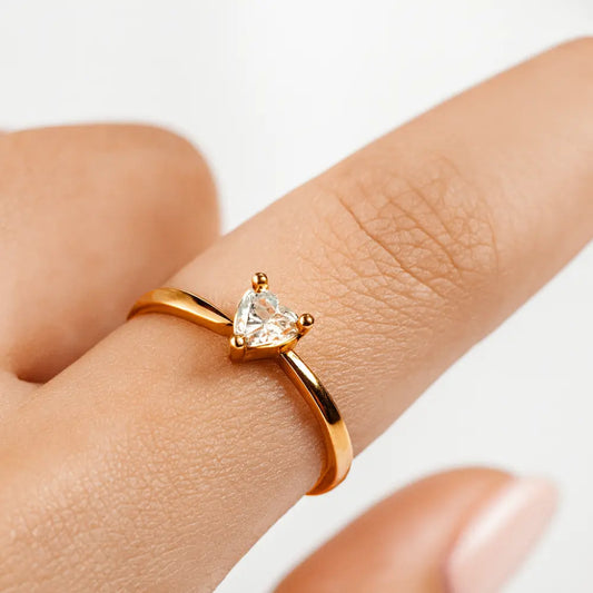 Golden Heartstone Ring