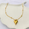 Golden Beaded Heart Necklace