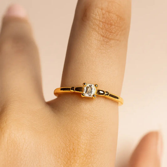 Golden Radiance Princess-Cut Ring