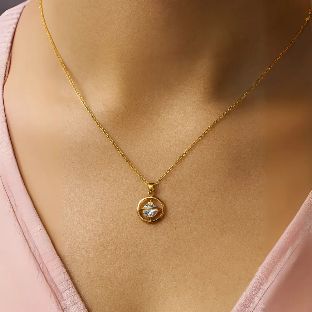 Golden Orbit Crystal Necklace