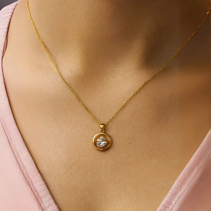Golden Orbit Crystal Necklace