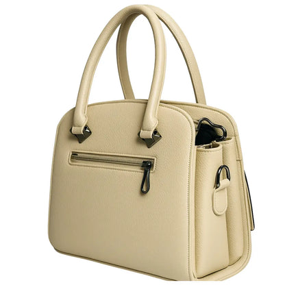Diamond Beige Handbag with Detachable Pouch