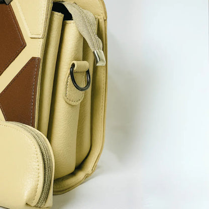 Diamond Beige Handbag with Detachable Pouch