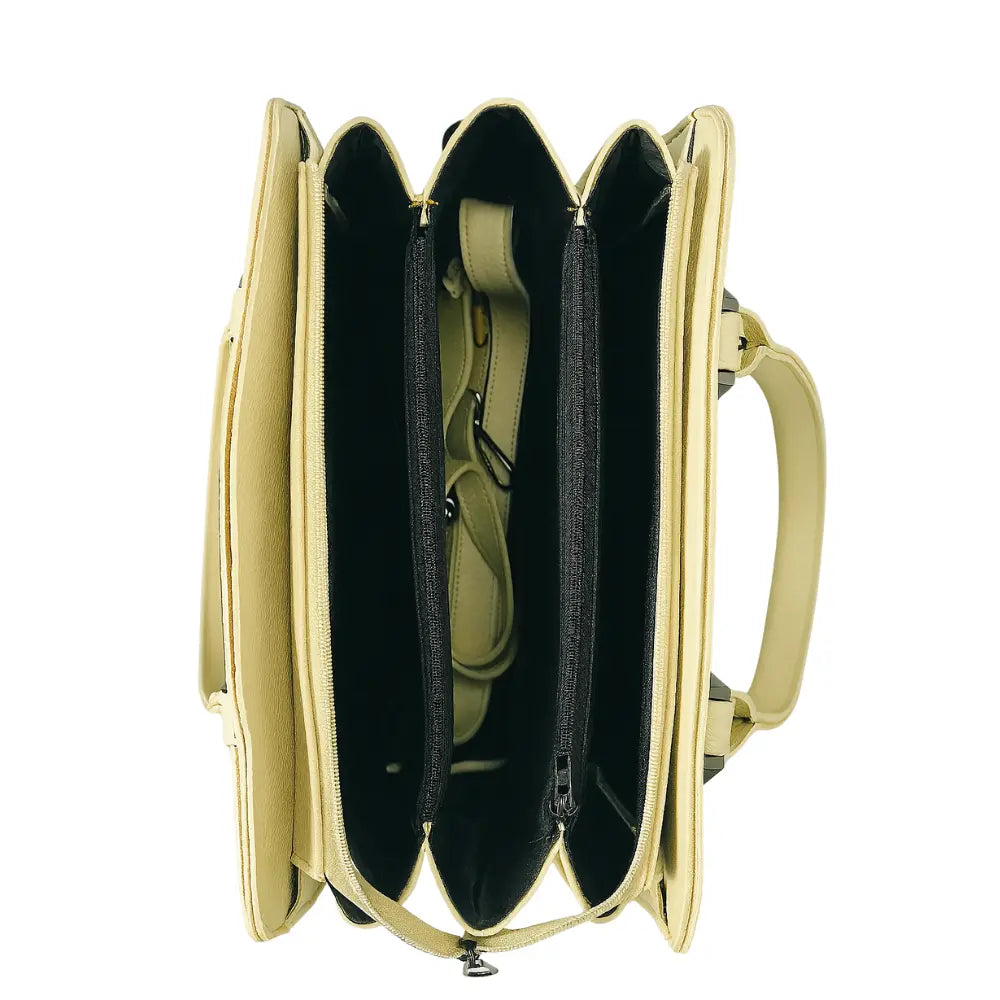 Diamond Beige Handbag with Detachable Pouch