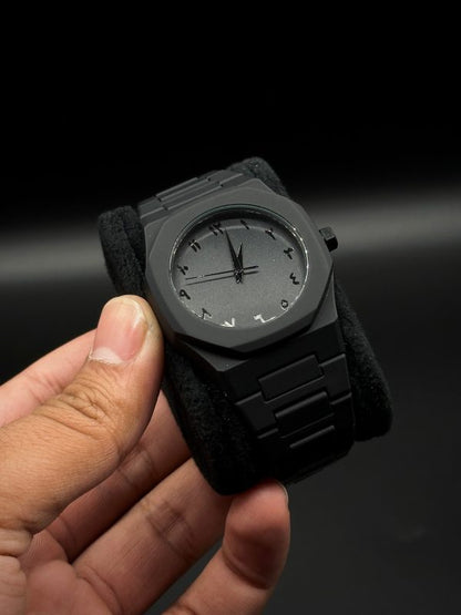 Full Black Aura Quartz Watch | Lightweight Analog Watch for Men & Boys