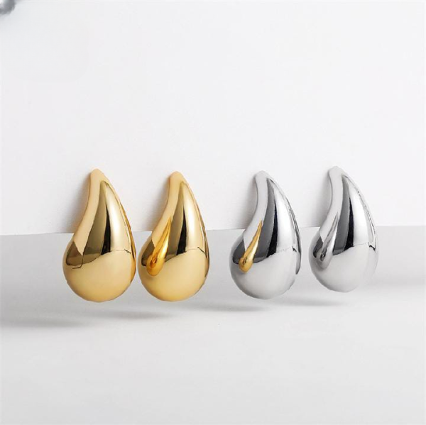 Chunky Dome Drop Hoop Earrings for Women