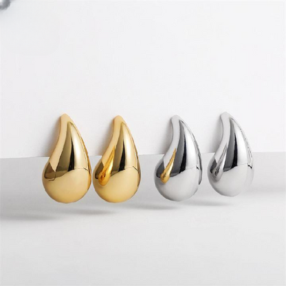 Chunky Dome Drop Hoop Earrings for Women