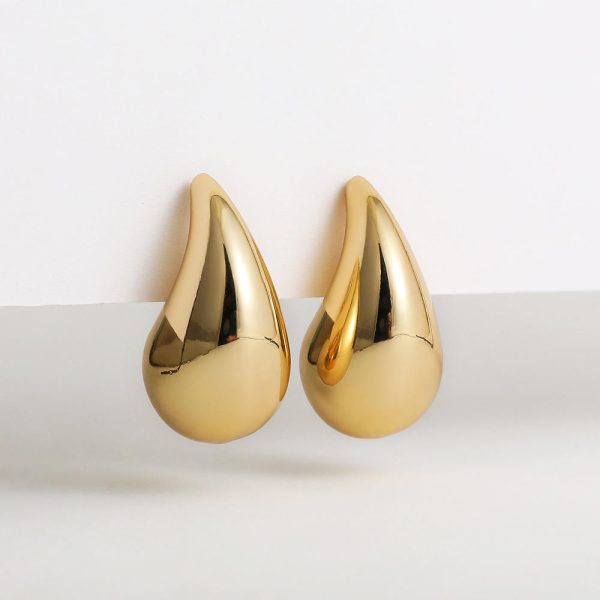 Chunky Dome Drop Hoop Earrings for Women