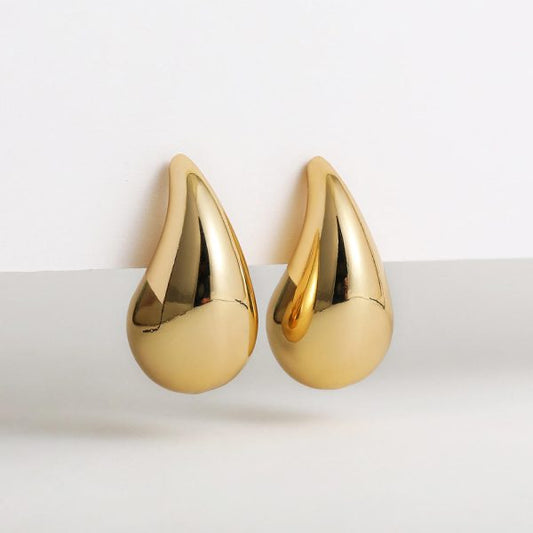 Chunky Dome Drop Hoop Earrings for Women
