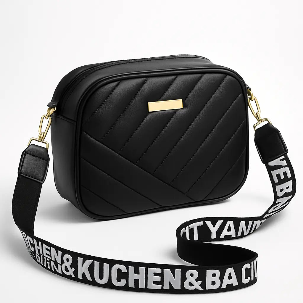 Square PU Leather Shoulder Bag for Women – Elegant Quilted Design