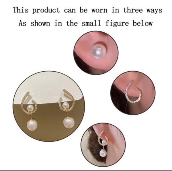 Elegant Zircon Pearl Stud Earrings for Women