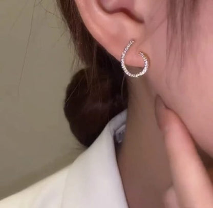 Elegant Zircon Pearl Stud Earrings for Women