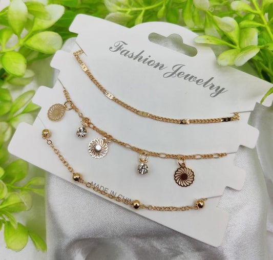 Triple-Layered Adjustable Bracelet Set for Women
