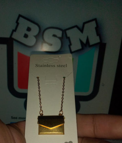 Gold Love Letter Envelope Pendant Necklace