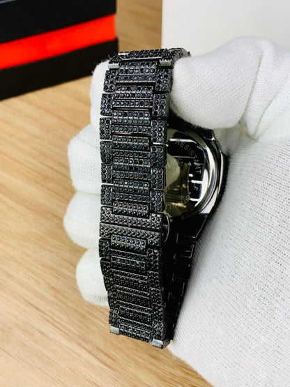 Blacked Iced Out Men’s Watch | Stainless Steel Chain | No Box