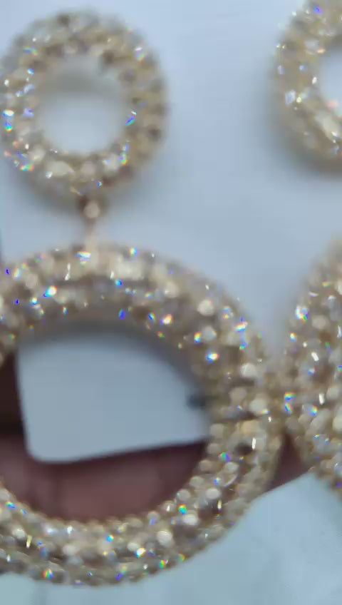 Radiant Double Hoop Crystal Earrings for Women