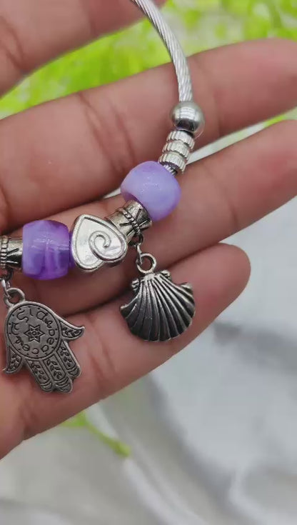 Hamsa Hand Charm Adjustable Bracelet for Women