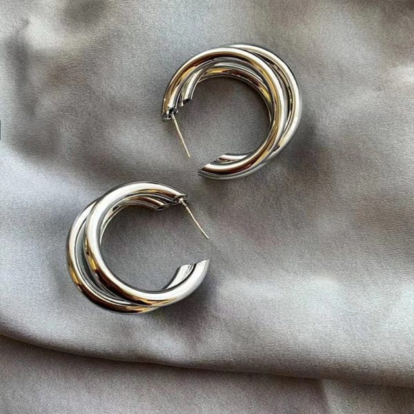 Punk Oval Hoop Earrings for Women – Minimalist Geometric