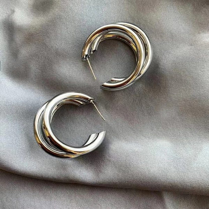 Punk Oval Hoop Earrings for Women – Minimalist Geometric