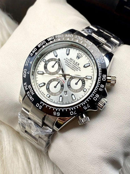 Rolex Daytona Quartz Chronograph Watch | Silver Stainless Steel for Men