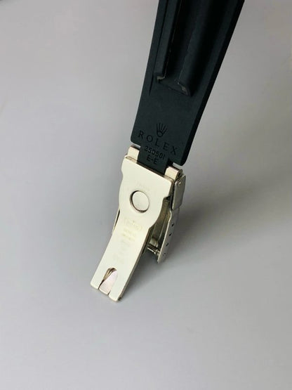 Rolex Oyster Perpetual Luxury Watch – Steel Dial & Rubber Strap (No Box)