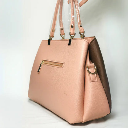 Pink & Brown Colorblock Dome Handbag