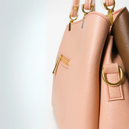 Pink & Brown Colorblock Dome Handbag