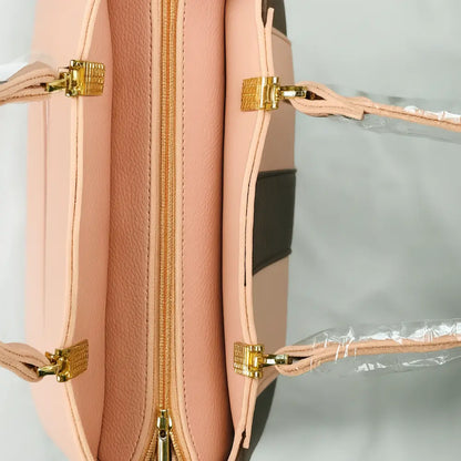 Pink & Brown Colorblock Dome Handbag